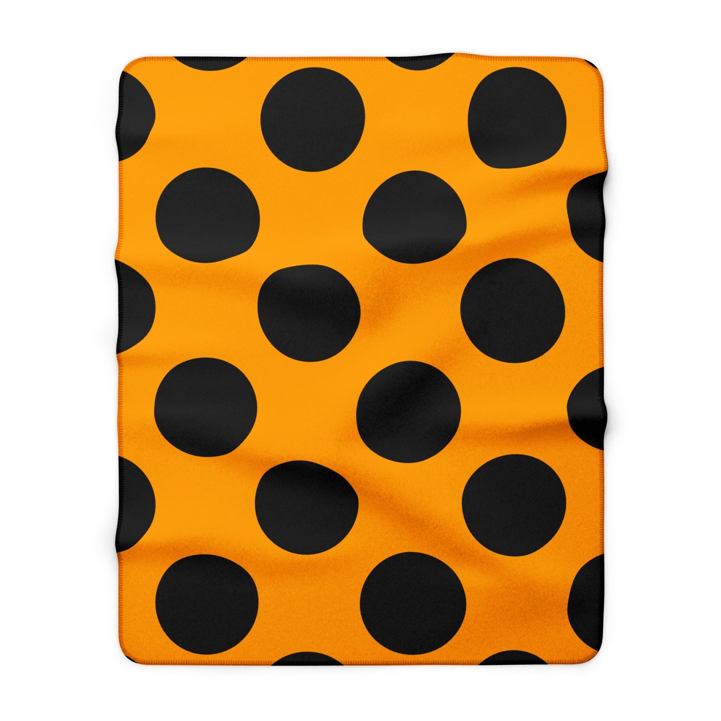 Orange, Black Retro Polka Dots Blanket Throw