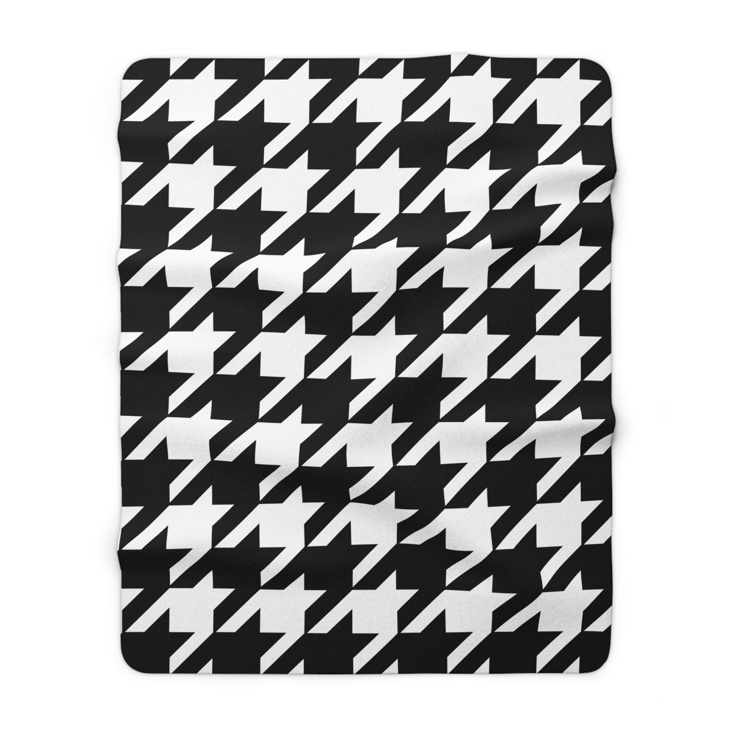 White, Black Retro Houndstooth Blanket Throw