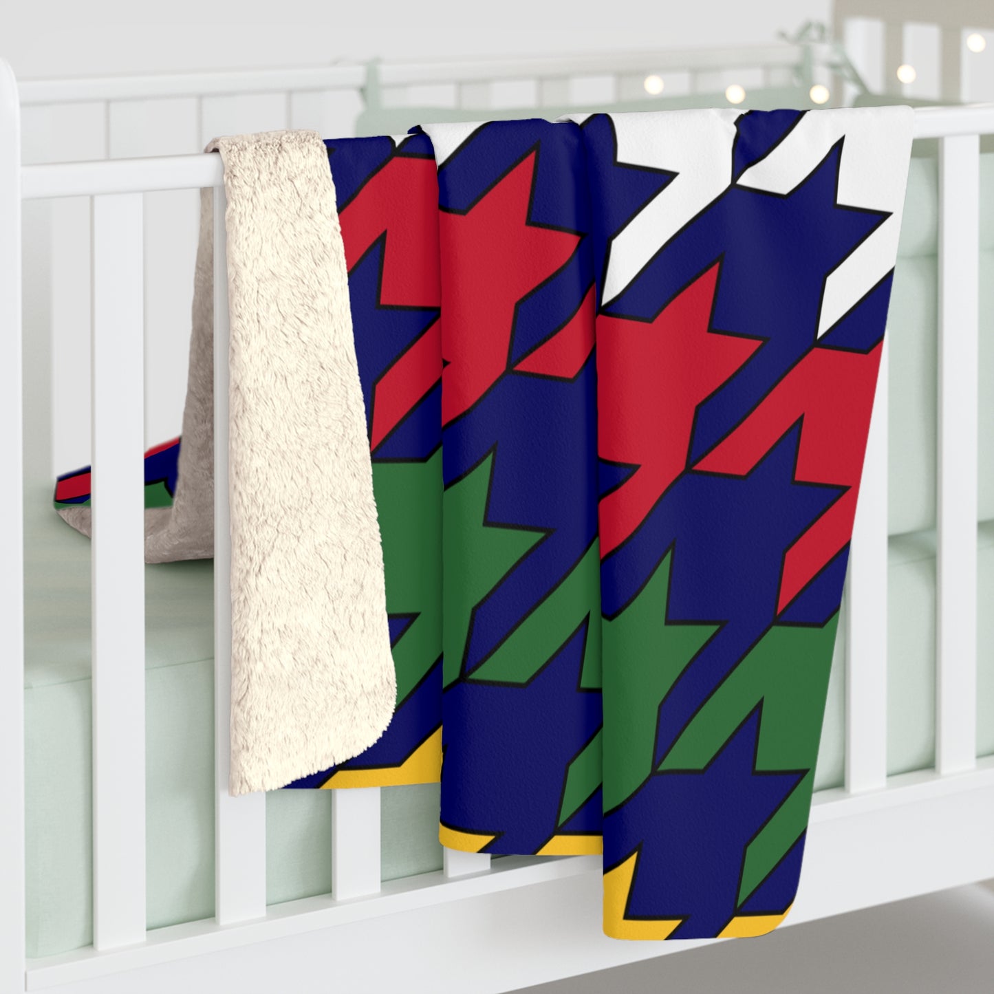 British Virgin Islands Retro Houndstooth Blanket Throw