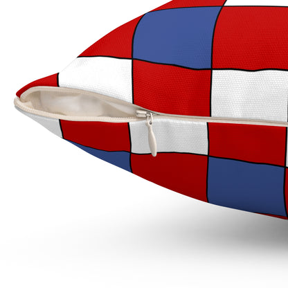 Democratic Peoples Republic Of Korea Retro Check Cushion Pillow