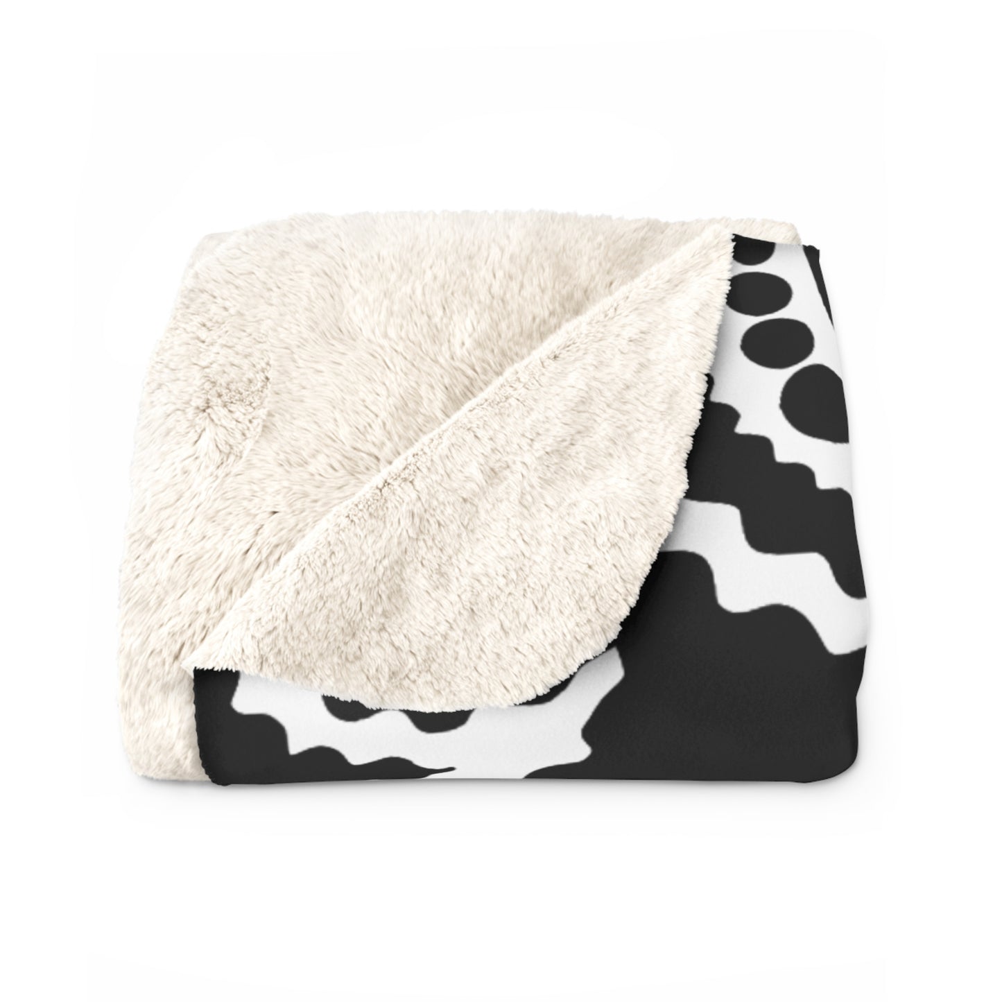 Black, White Retro Paisley Blanket Throw