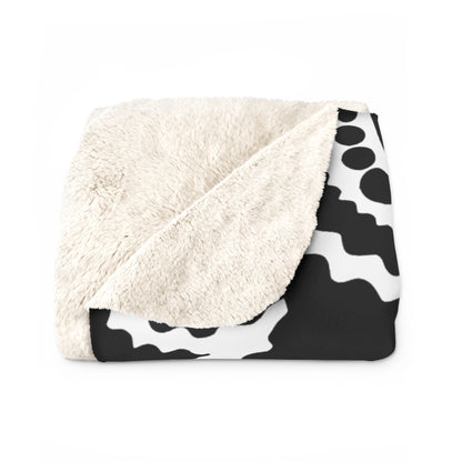 Black, White Retro Paisley Blanket Throw