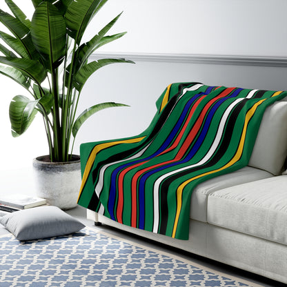 South Africa Retro Stripes Blanket Throw