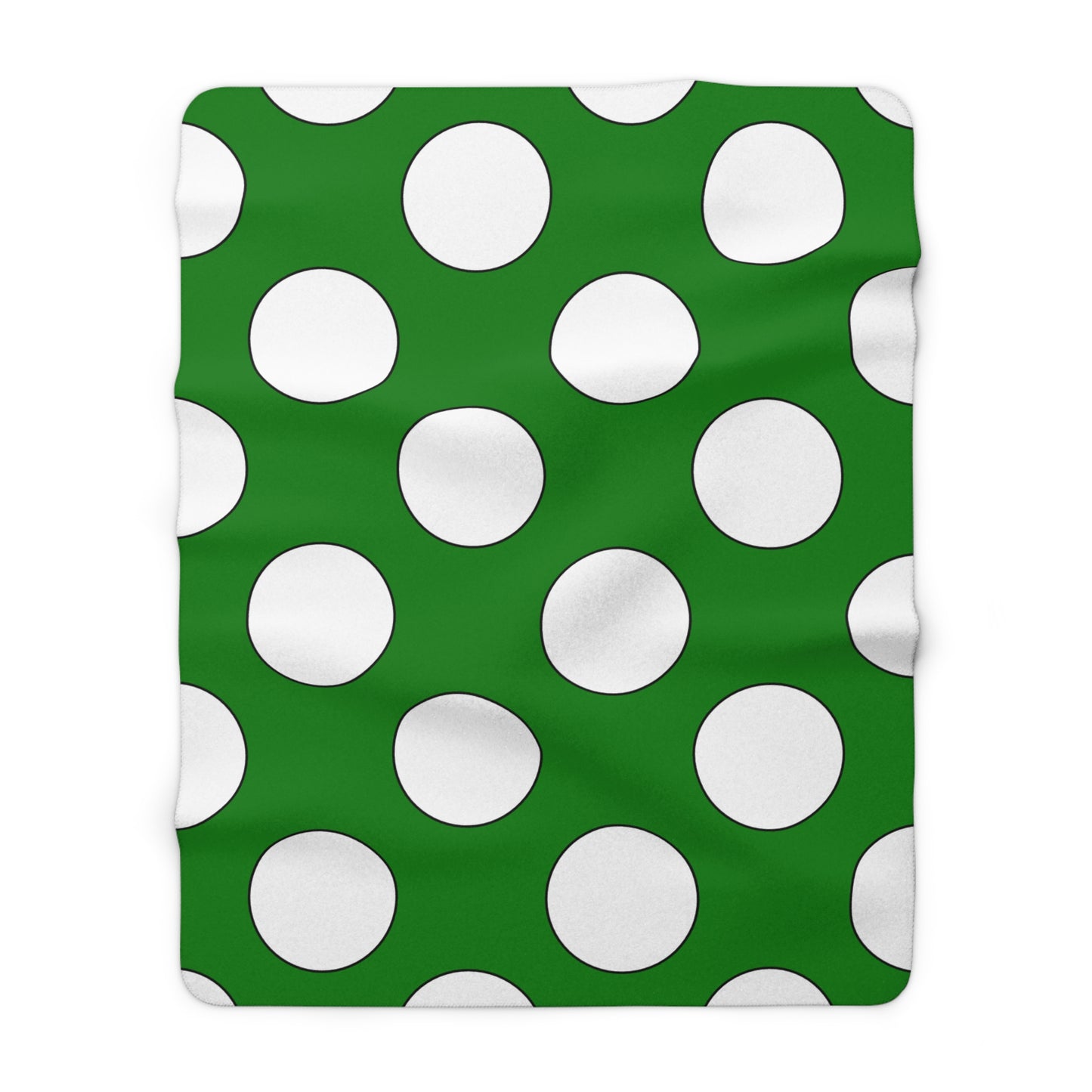 Green, White Retro Polka Dots Blanket Throw