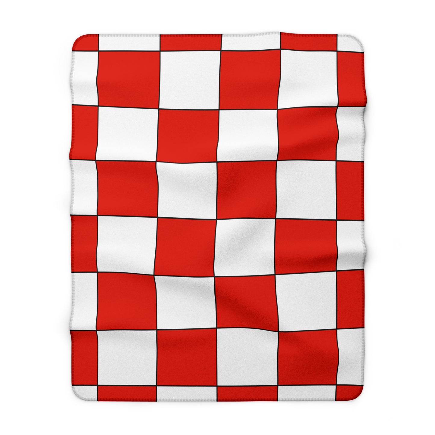 French Polynesia Retro Check Blanket Throw