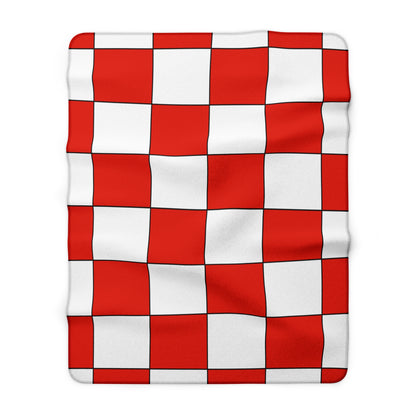 French Polynesia Retro Check Blanket Throw