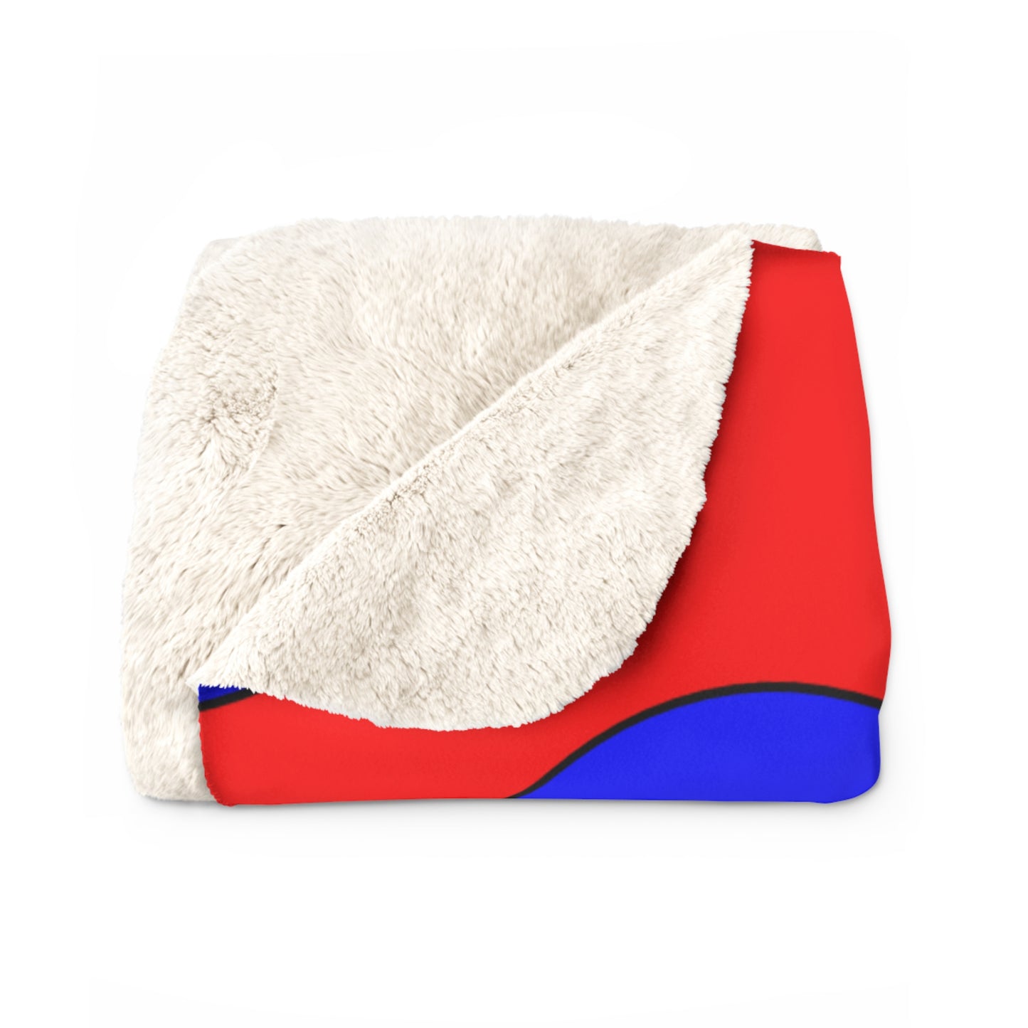 Red, Blue Retro Polka Dots Blanket Throw