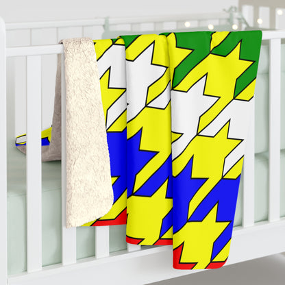 Central African Republic Retro Houndstooth Blanket Throw