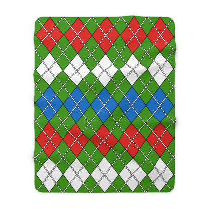 Equatorial Guinea Retro Argyle Blanket Throw