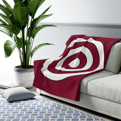 Claret, White Retro Target Blanket Throw