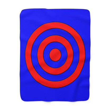 Blue, Red Retro Target Blanket Throw