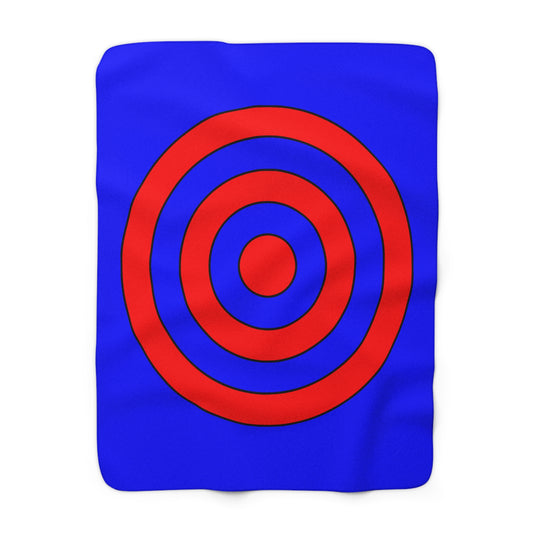 Blue, Red Retro Target Blanket Throw