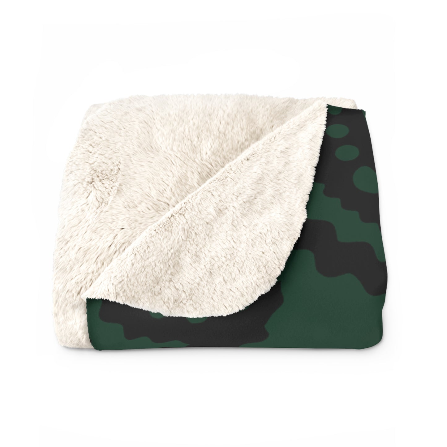 Dark Green, Black Retro Paisley Blanket Throw