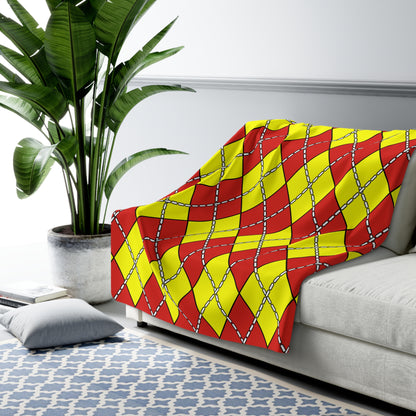 Vietnam Retro Argyle Blanket Throw