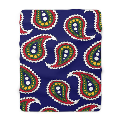 British Virgin Islands Retro Paisley Blanket Throw