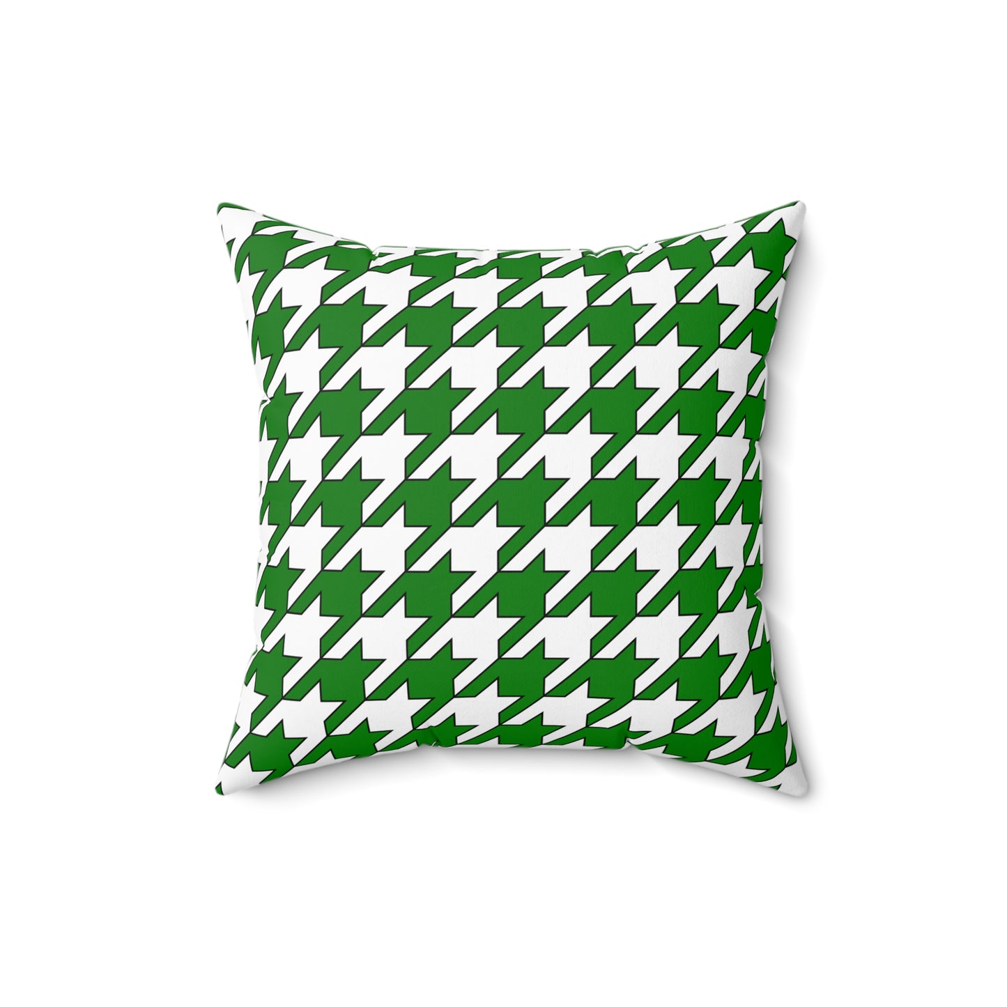 Green, White Retro Houndstooth Cushion Pillow