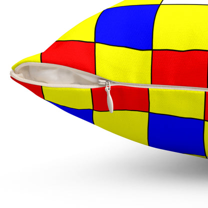 Central African Republic Retro Check Cushion Pillow