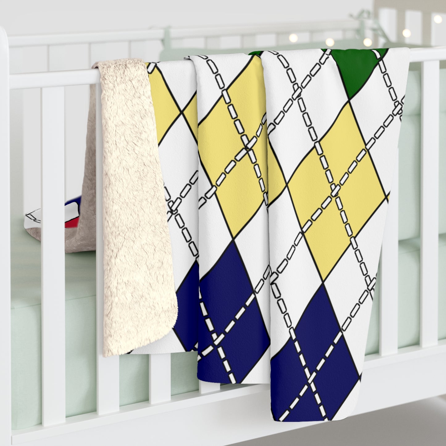Diego Garcia Retro Argyle Blanket Throw