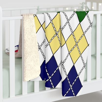 Diego Garcia Retro Argyle Blanket Throw