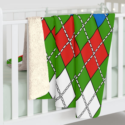 Equatorial Guinea Retro Argyle Blanket Throw