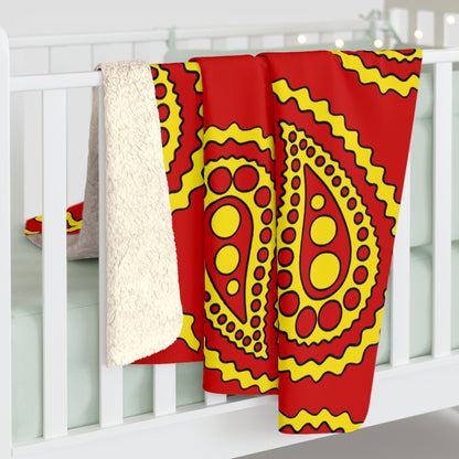 North Macedonia Retro Paisley Blanket Throw