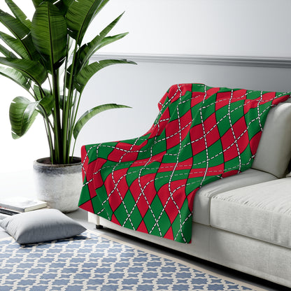 Maldives Retro Argyle Blanket Throw
