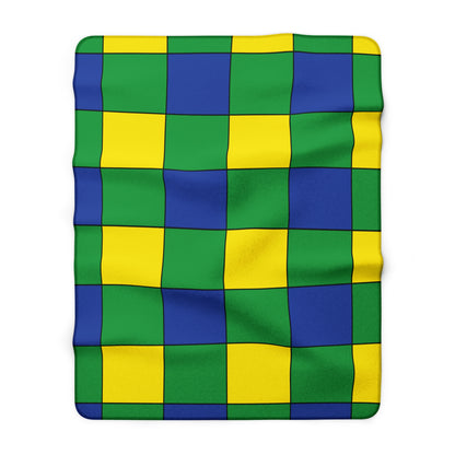 Brazil Retro Check Blanket Throw