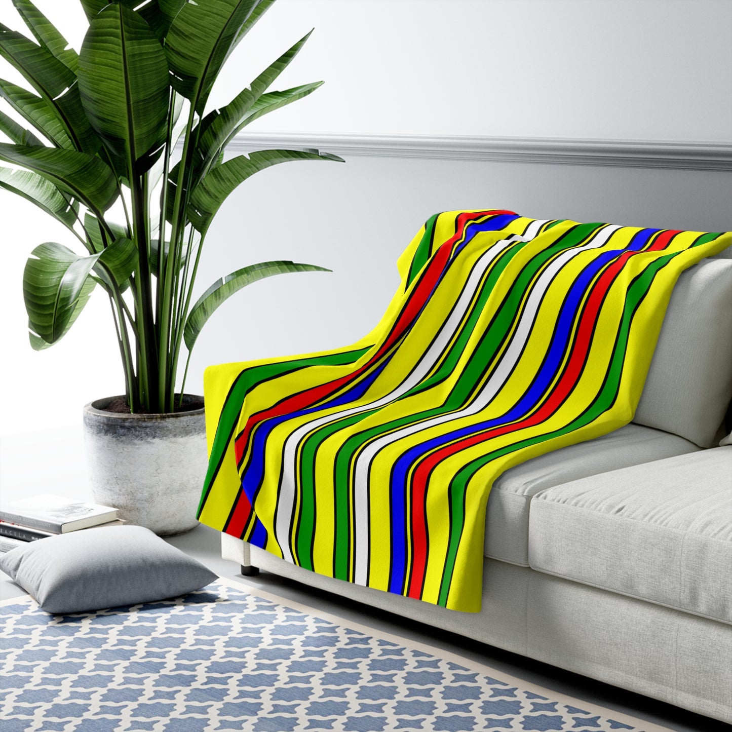 Central African Republic Retro Stripes Blanket Throw