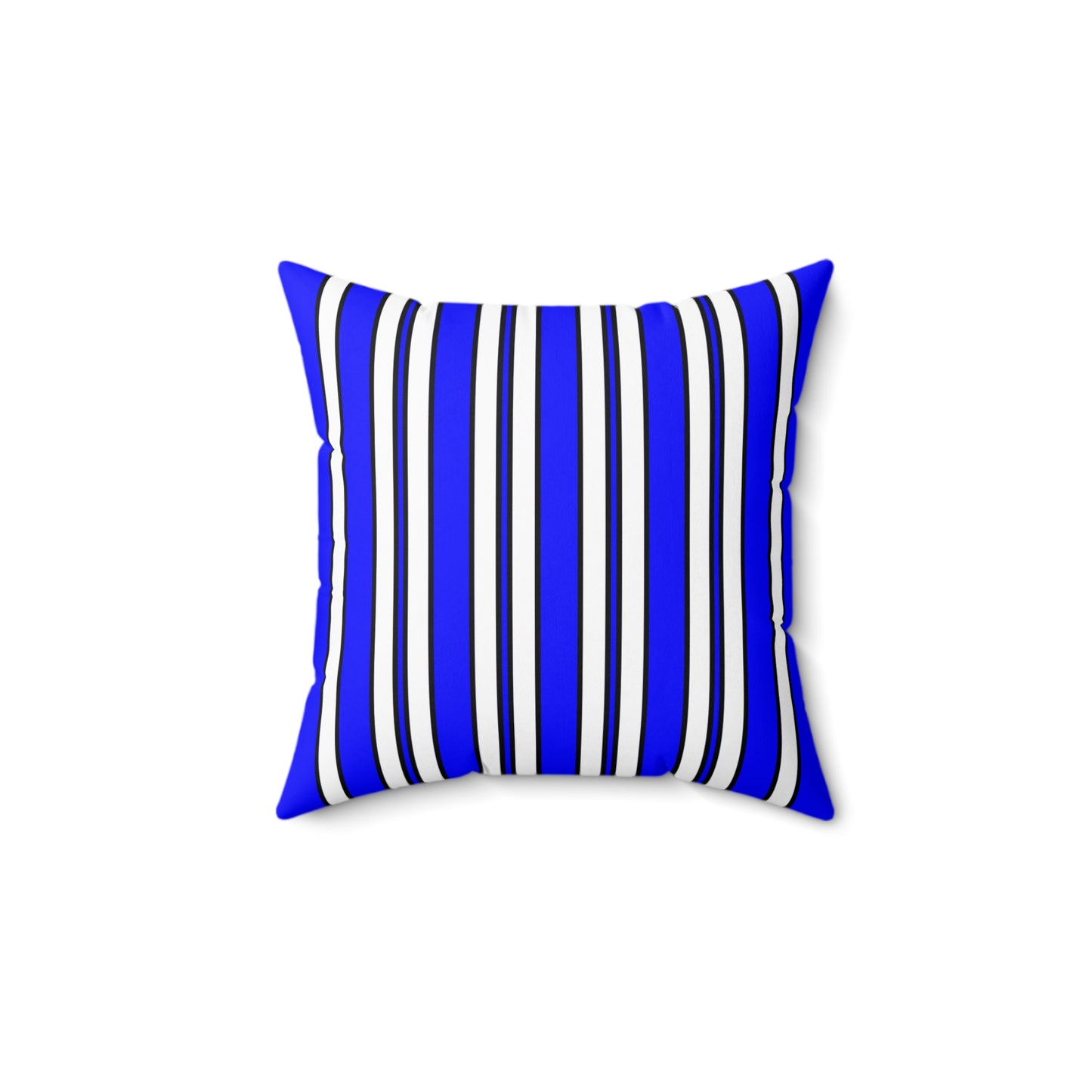 Blue, White Retro Stripes Cushion Pillow