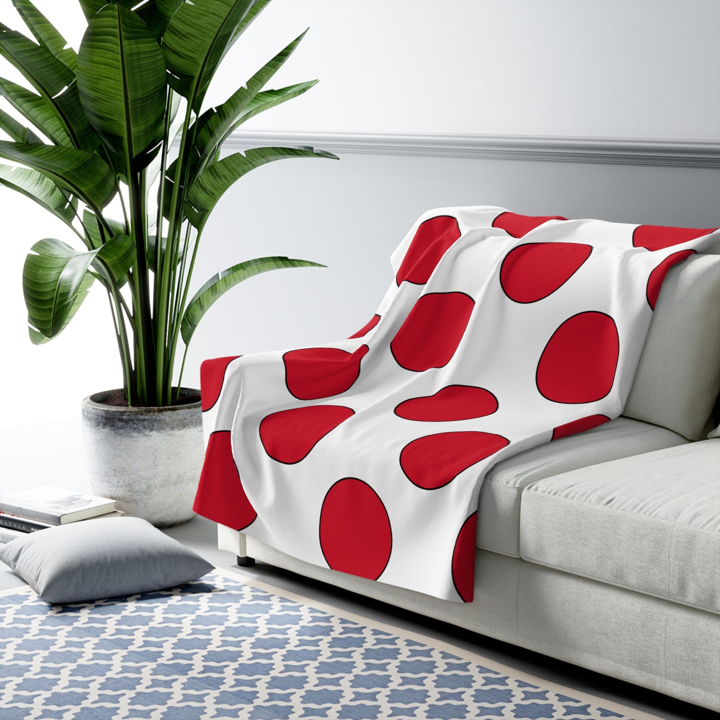 Jersey Retro Polka Dots Blanket Throw