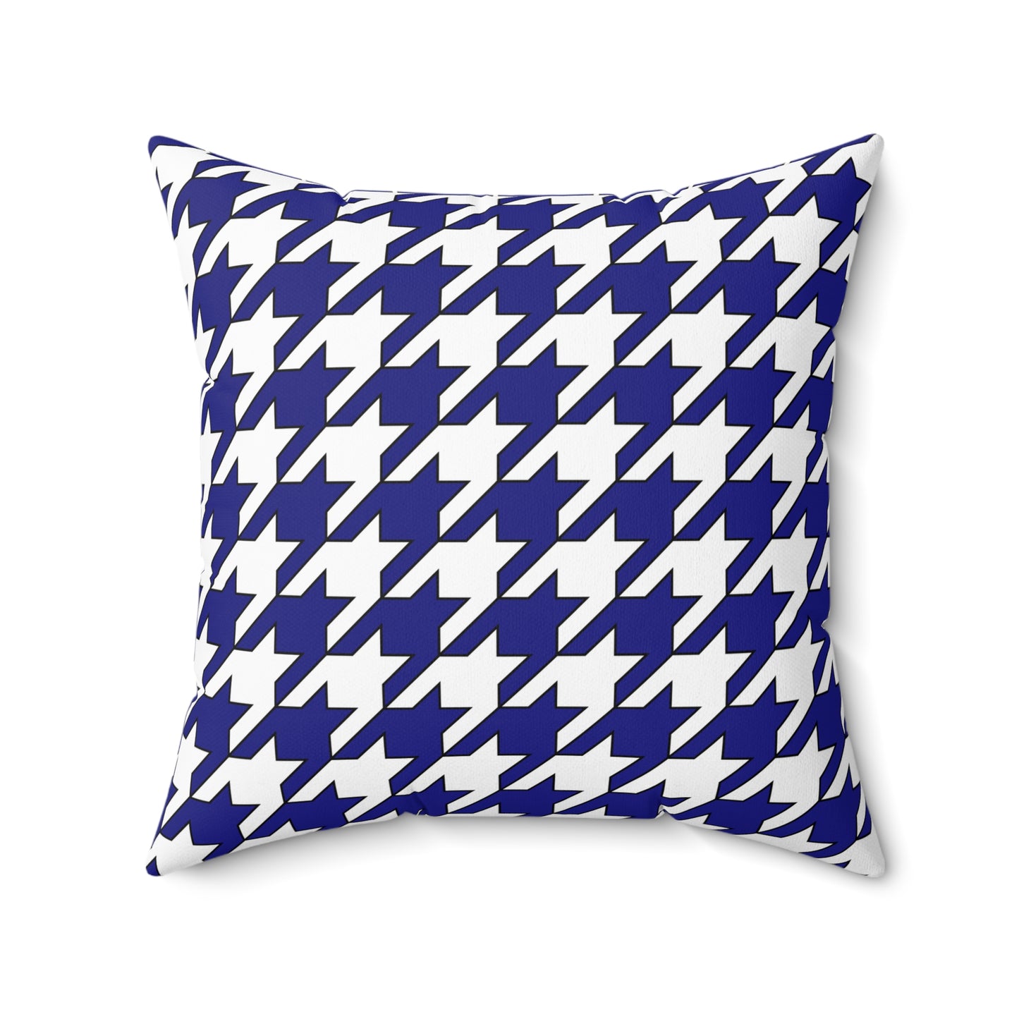 Navy Blue, White Retro Houndstooth Cushion Pillow