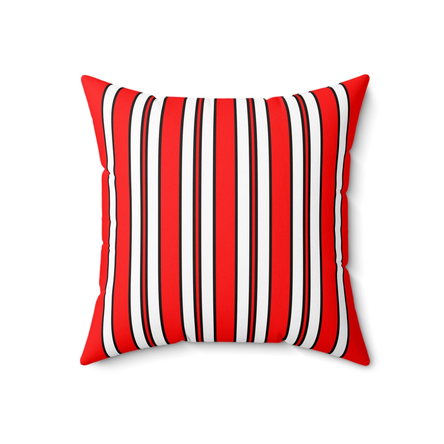 Red, White Retro Stripes Cushion Pillow