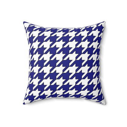 Navy Blue, White Retro Houndstooth Cushion Pillow