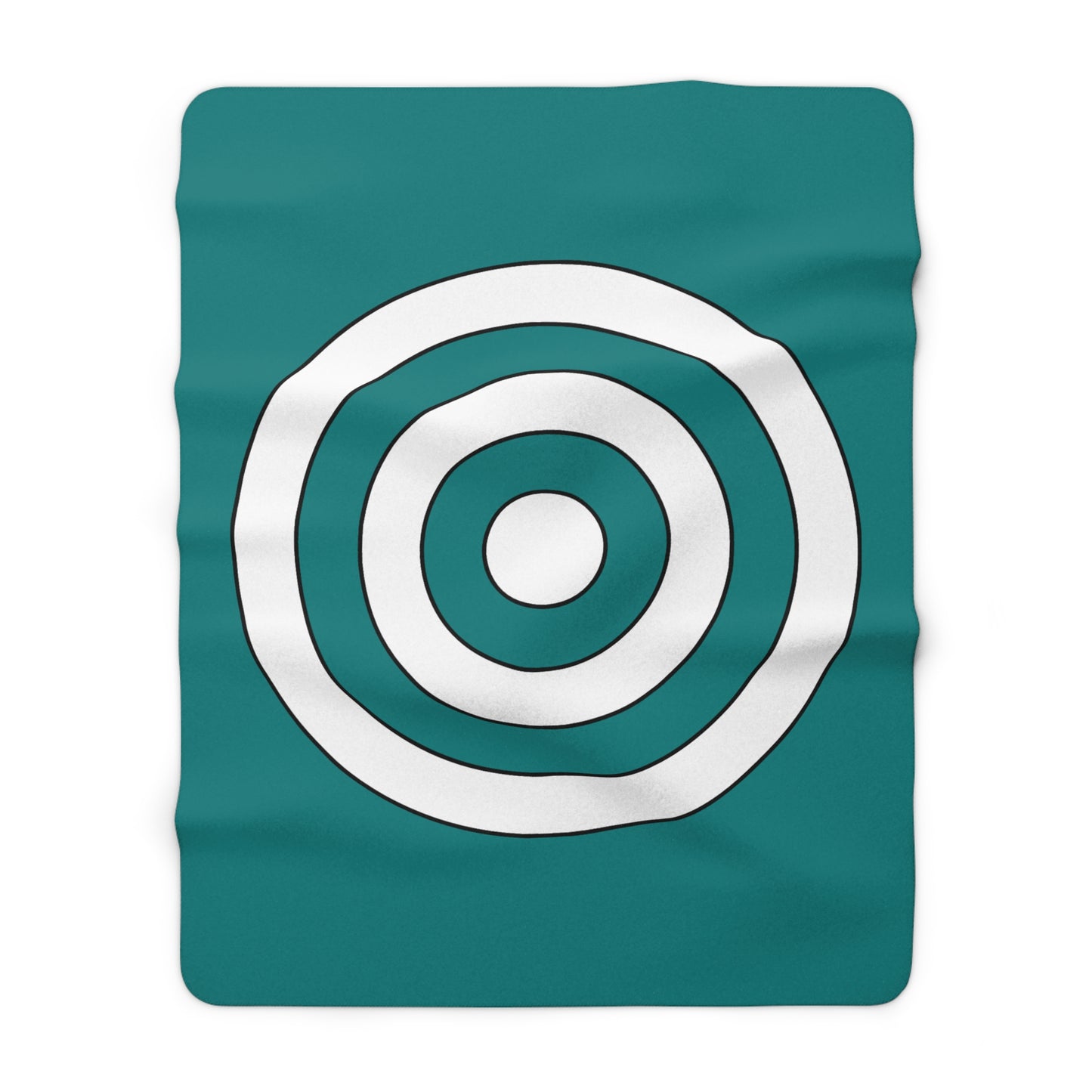Teal, White Retro Target Blanket Throw