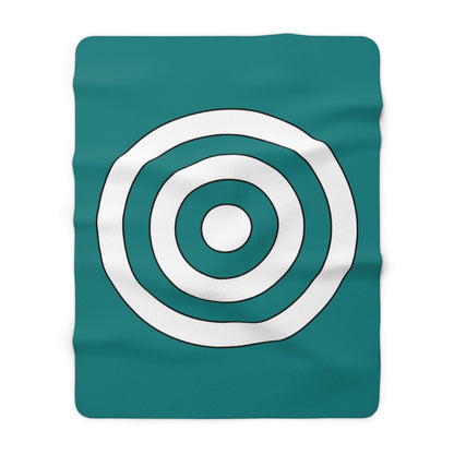 Teal, White Retro Target Blanket Throw