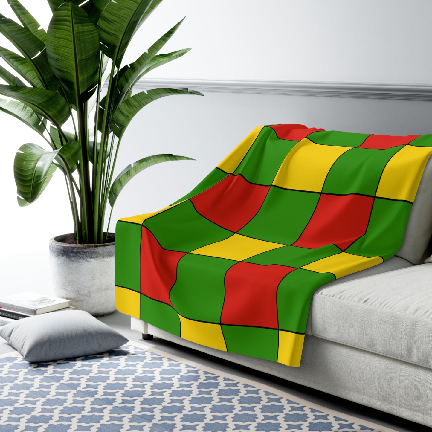 Benin Retro Check Blanket Throw