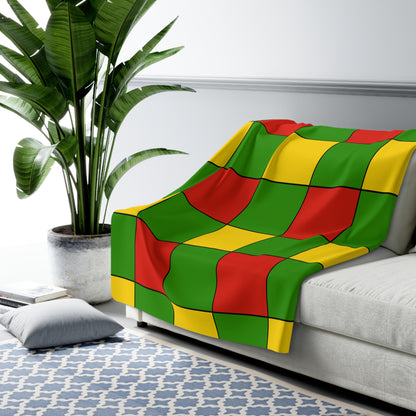 Benin Retro Check Blanket Throw