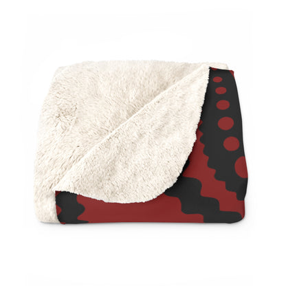 Dark Red, Black Retro Paisley Blanket Throw