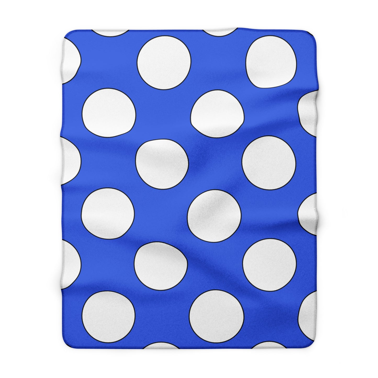 Royal Blue, White Retro Polka Dots Blanket Throw