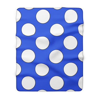 Royal Blue, White Retro Polka Dots Blanket Throw