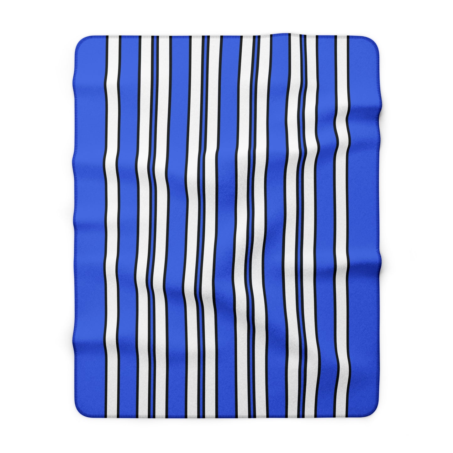 Royal Blue, White Retro Stripes Blanket Throw