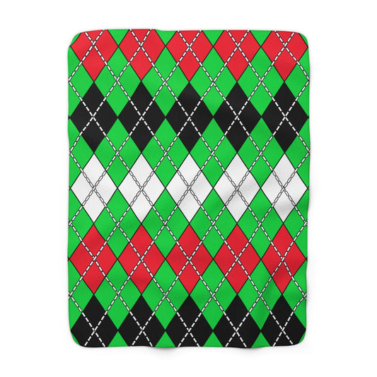 Kuwait Retro Argyle Blanket Throw
