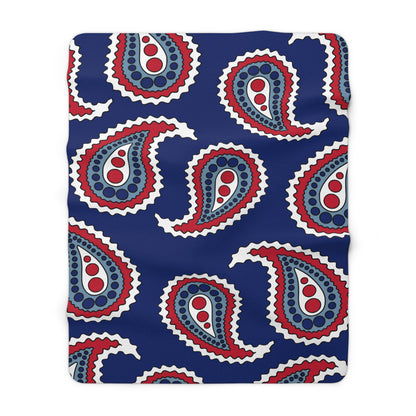 Falkland Islands Retro Paisley Blanket Throw