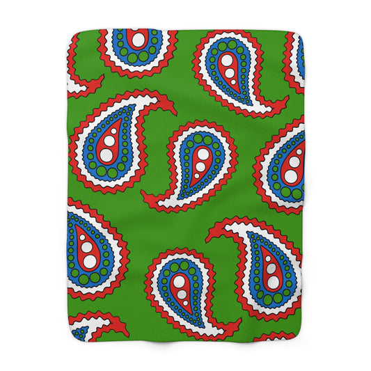 Equatorial Guinea Retro Paisley Blanket Throw