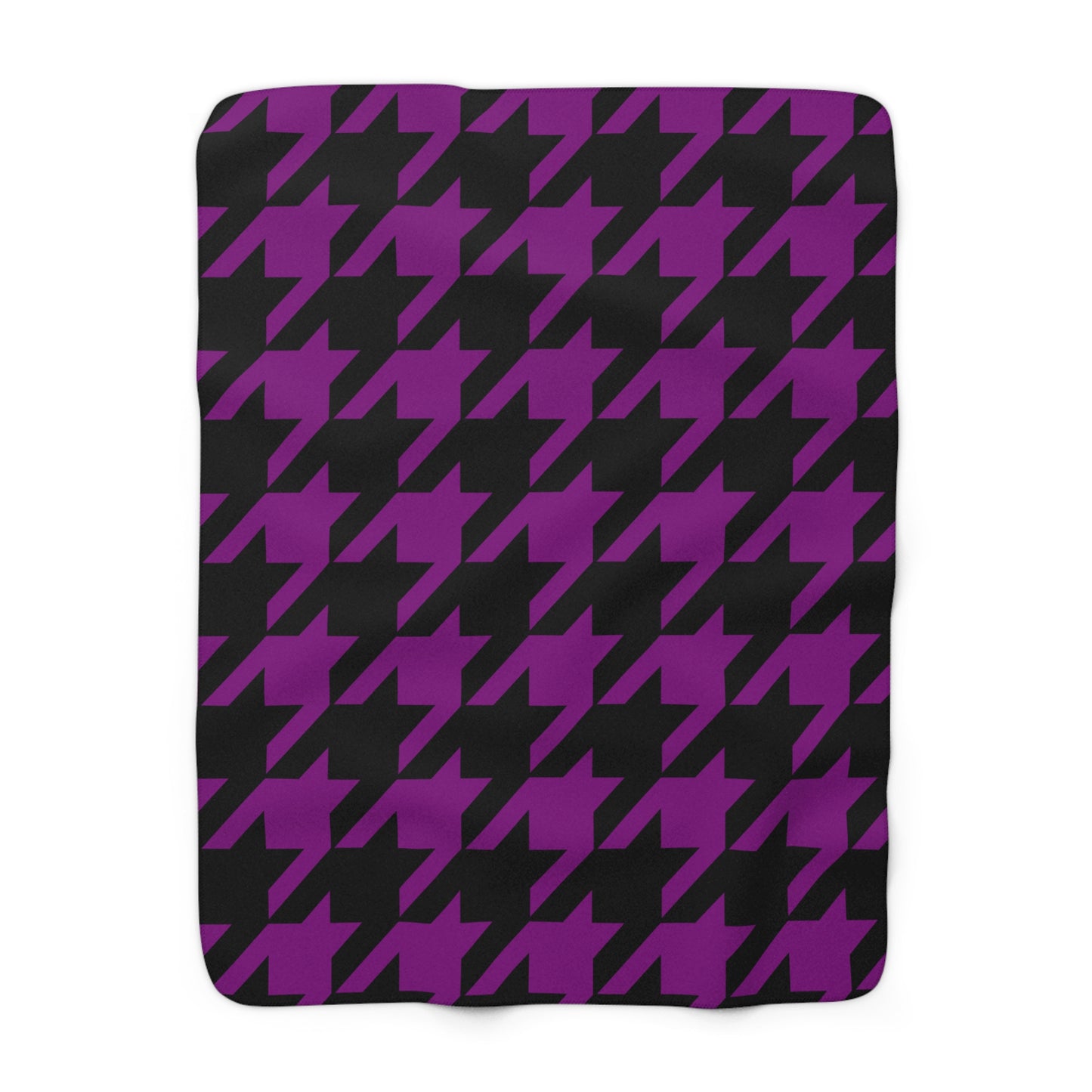Purple, Black Retro Houndstooth Blanket Throw