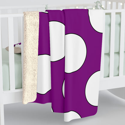 Purple, White Retro Polka Dots Blanket Throw