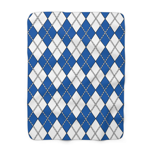 Greece Retro Argyle Blanket Throw