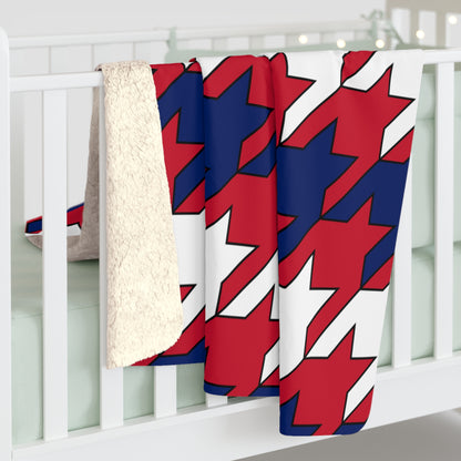 Saint Helena, Ascension And Tristan Da Cunha Retro Houndstooth Blanket Throw