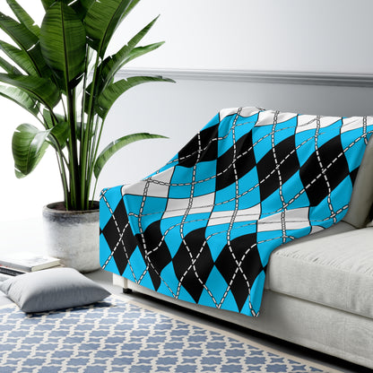 Botswana Retro Argyle Blanket Throw