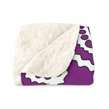 Purple, White Retro Paisley Blanket Throw
